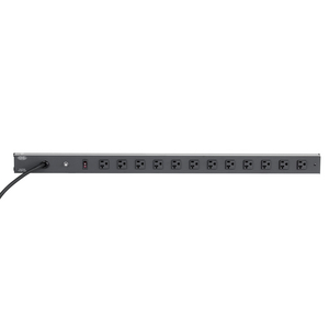 Power Distribution Unit, Vertical, 36" Length, 20 Amps, 12 Output Receptacles, On/Off Switch, Breaker, 10FT Power Cord